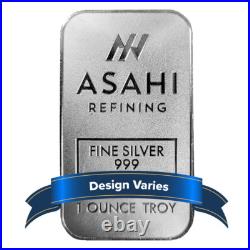 Lot of 5 1 oz Asahi Silver Bar. 999 Fine