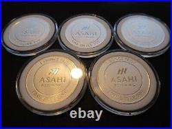 Lot of 5 1 oz Asahi Silver Round. 999 Fine