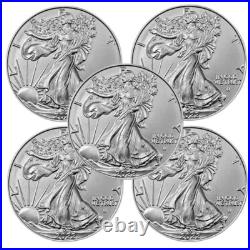 Lot of 5-2022 American Silver Eagle $1 Coin 1 oz. 999 Fine Silver BU Lot of 5-2022 American Silver Eagle $1 Coin 1 oz. 999 Fine Silver BU