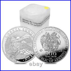 Lot of 5 2023 Armenia 1 oz Noah's Ark Silver Coin 500 Dram. 999 Fine BU