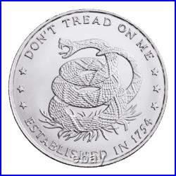 Lot of 5 Don't Tread On Me 1 oz. 999 Fine Silver Rounds Lot of 5 Don't Tread On Me 1 oz. 999 Fine Silver Rounds