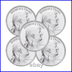 Lot of 5 Donald Trump 45th President 1 oz. 999 Fine Silver Round