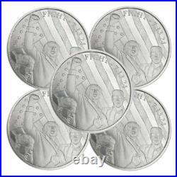 Lot of 5 Fight! 1 oz. 999 Fine Silver Round