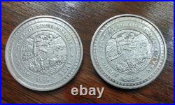 Lot of Two 1988 South Dakota 1oz 0.999 Fine Silver Bullion Coins (Lot#1)