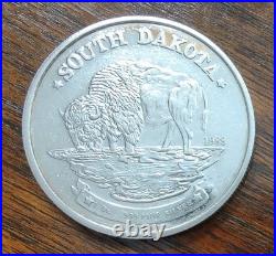 Lot of Two 1988 South Dakota 1oz 0.999 Fine Silver Bullion Coins (Lot#1)