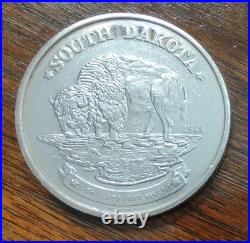 Lot of Two 1988 South Dakota 1oz 0.999 Fine Silver Bullion Coins (Lot#1)