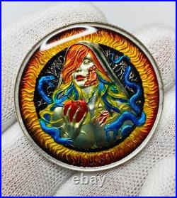 Lust (Fire Edition) Custom Single Enamel 1 oz. 999 Fine Silver Art Round