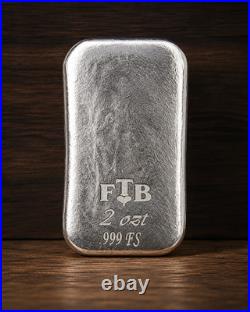 Majestic Wolf Silver Art Bar 2 ozt AVG. 999 Fine Silver