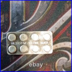 Mixed Lot of 3.999 Fine Silver Bullion Bars 1/4 oz + (2) 1/8 oz