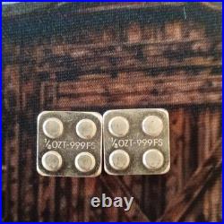 Mixed Lot of 3.999 Fine Silver Bullion Bars 1/4 oz + (2) 1/8 oz