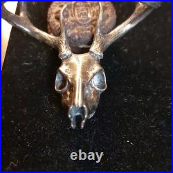 Mk Barz Deer Skull 1 ozt 999 Fine Silver Round Bullion Mintage SUPERLOW #11/500