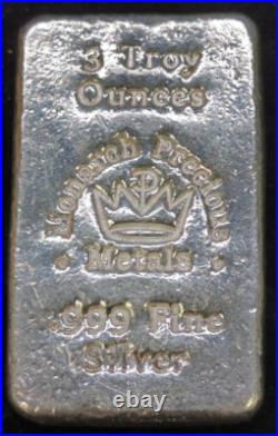 Monarch Precious Metals 3 ozt. 999 Fine Silver Bar (JW364)