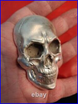 Mutiny Metals Skull. 999 Fine Hand Poured Silver Bullion 10 oz