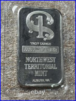 Northwest Territorial Mint- 1 Troy Oz. 999 Fine Silver Bar- In Plastic- Lot 3