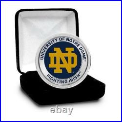 Notre Dame Fighting Irish. 999 Fine Silver 1 Oz in Capsule with Box Official NCAA