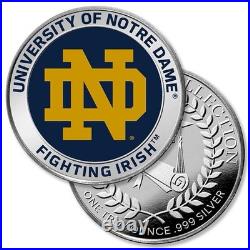 Notre Dame Fighting Irish. 999 Fine Silver 1 Oz in Capsule with Box Official NCAA