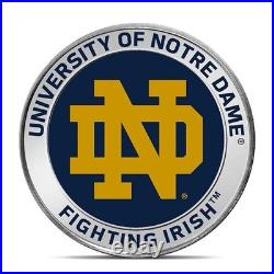 Notre Dame Fighting Irish. 999 Fine Silver 1 Oz in Capsule with Box Official NCAA