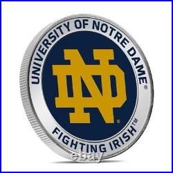 Notre Dame Fighting Irish. 999 Fine Silver 1 Oz in Capsule with Box Official NCAA