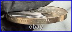 OREGON COAST/COVERED WAGON, 2oz. 999 FINE SILVER ART ROUND, NICE