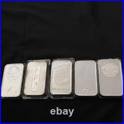 One -5 Troy oz Silver Bar. 999 Fine Bullion Bar Design Varies