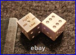 One Pair Machined Silver Dice. 999 Fine Silver 1.5ozt Each Die 3ozt Total