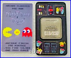 PACMAN NIGHTMARE METALS 1 oz Fine Silver. 999 PACMAN Art Bar 19/250