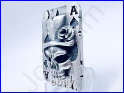 PRESALE 2.2oz Hand Poured Silver Bar 999 Fine Ace Spades Sand Cast Bullion Art
