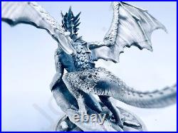PRESALE 3 oz Hand Poured Silver Bar. 999+ Fine Dragon King Bullion 3D Statue