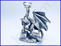 PRESALE 3 oz Hand Poured Silver Bar. 999+ Fine Horned Dragon Bullion 3D Statue