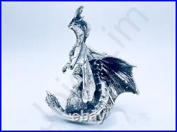 PRESALE 3 oz Hand Poured Silver Bar. 999+ Fine Horned Dragon Bullion 3D Statue