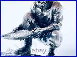 PRESALE 3 oz Hand Poured Silver Bar. 999+ Fine Prospector Bullion 3D Statue