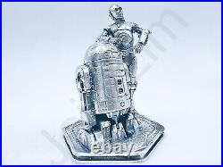 PRESALE 3 oz Hand Poured Silver Bar. 999 Fine R2-D2 & C-3PO Star Was Bullion