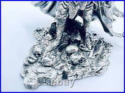 PRESALE 3 oz Hand Poured Silver Bar. 999 Fine Sauron (LOTR) Bullion 3D Statue