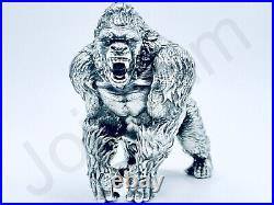 PRESALE 3 oz Hand Poured Silver Bar. 999+ Fine Silverback Gorilla Cast Bullion
