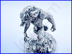 PRESALE 3 oz Hand Poured Silver Bar. 999+ Fine Werewolf Bullion 3D Statue