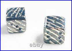 Pair Handmade 1oz. 999 Fine Silver Dice Art Bars 2oz Total Bullion