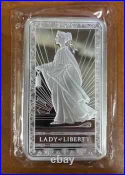 Pamp Suisse Lady Of Liberty 10oz Ten Troy Ounce. 999 Fine Silver Bar Sealed