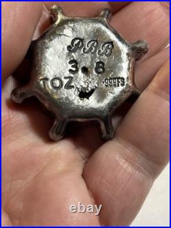 Pirate Booty Bullion Poured / Cast 3.8 Oz. 999 Fine Silver Ships Wheel