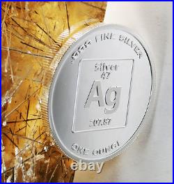 Pure Silver 1 Ounce 99.99 Fine Benchmark 1 Ounce Proof Element Design F13