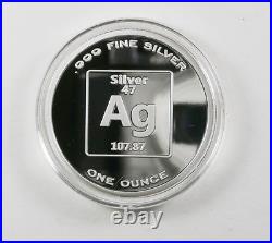 Pure Silver 1 Ounce 99.99 Fine Benchmark 1 Ounce Proof Element Design F13