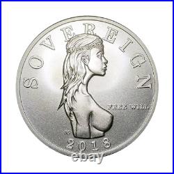 RARE 2018 Sovereign Free Will Bullion. 99 Fine Silver Round Coin Agora Anarchy