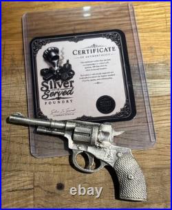 RARE M1895 Revolver 1.66 Ozt. 999 Fine Silver 3D Gun Weapon Statue WWII With COA