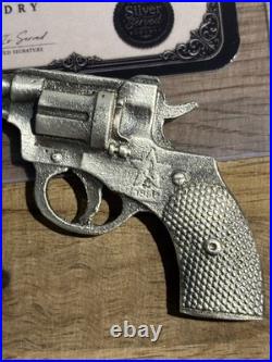 RARE M1895 Revolver 1.66 Ozt. 999 Fine Silver 3D Gun Weapon Statue WWII With COA