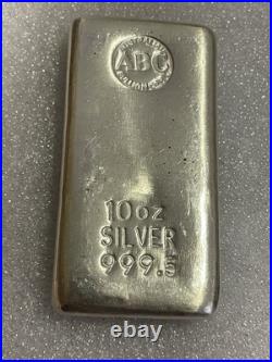 Rare! ABC (Australian Bullion Company) 10 Oz. 9995 Fine Silver Discontinued Bar