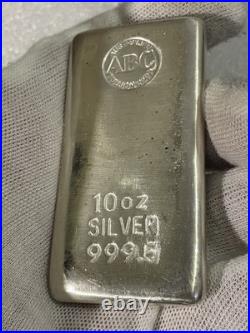 Rare! ABC (Australian Bullion Company) 10 Oz. 9995 Fine Silver Discontinued Bar