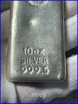Rare! ABC (Australian Bullion Company) 10 Oz. 9995 Fine Silver Older Style Bar