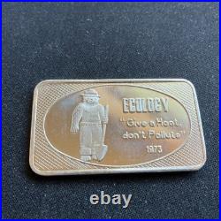 Rare Ecology 1 oz. 999 Fine Silver Bar made in Switzerland Exc Condition Vintage