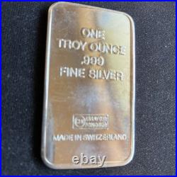 Rare Ecology 1 oz. 999 Fine Silver Bar made in Switzerland Exc Condition Vintage
