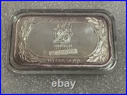 Rare! Jayco 25th Anniversary 1 Oz. 999 Fine Silver Bar In Cap- Gorgeous Toning