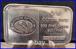 Rare Johnson Matthey 1 oz Fine silver. 999 Vintage